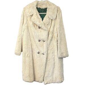 Vintage Faux Fur Coat Cream Lined size‎ Medium